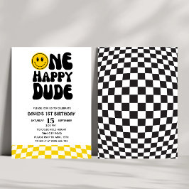 Convites Um Cara Feliz Sorria Cara Rapaz Primeiro Aniversár