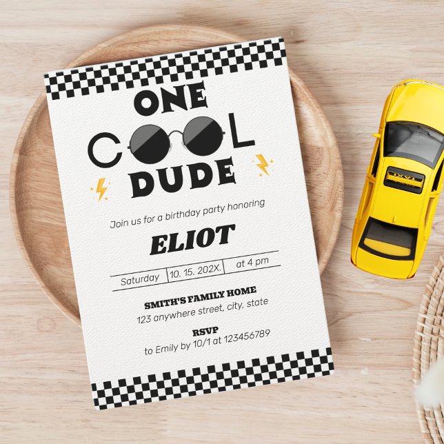 Convites Um cara feliz um primeiro aniversario Legal (Criador carregado)