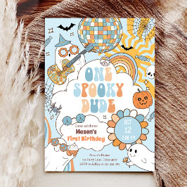 Convites Um Cara Louco Retro Halloween Primeiro Aniversário