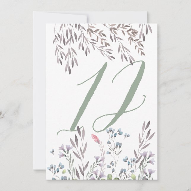Convites Um Casamento de Flores Silvestres Mesa No. 12 Dupl (Frente)