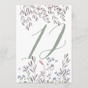Convites Um Casamento de Flores Silvestres Mesa No. 12 Dupl