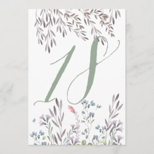 Convites Um Casamento de Flores Silvestres Mesa No. 18 Dupl