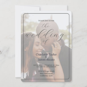 Convites Um casamento de fotos simples e elegante minimalis