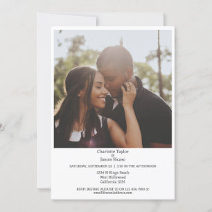 Convites Um casamento de fotos simples e elegante minimalis