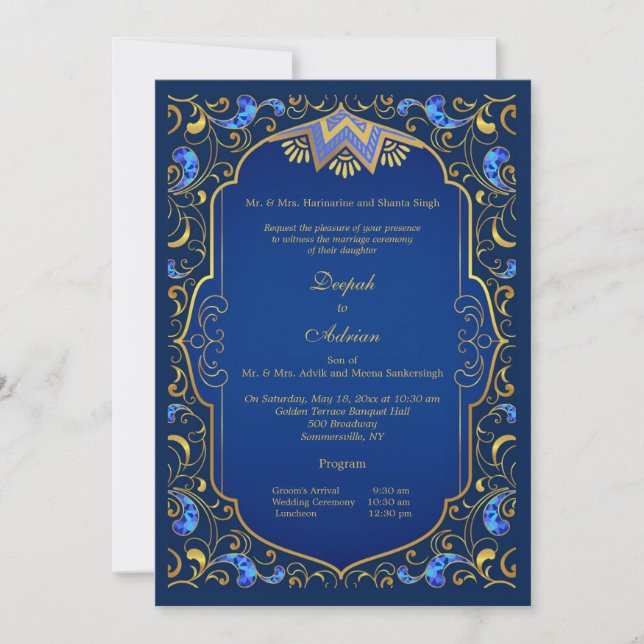 Convites Um Casamento de Gala Real (Frente)