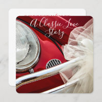 Um casamento de histórias de amor de carro clássic