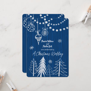 Convites Um Casamento de Natal Desenhos de Giz Branco em Az