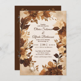 Convites Um Casamento De Tema Floral De Café E Creme Autumn
