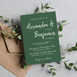 Convites Um casamento verde esmeralda moderno e minimalista