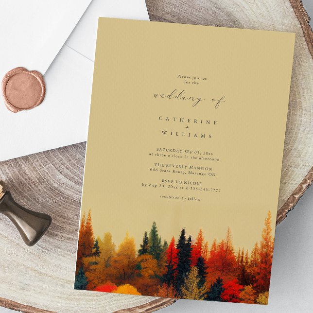 Convites Um Caso de Conto de Fadas: Casamento Caprichoso de (Personalized A Fairytale Affair: Whimsical Fall Wedding Invitation)