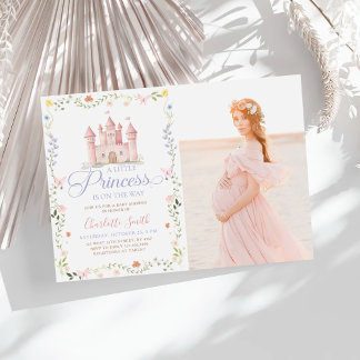 Convites Um Castelo de Princesa Floral Churrasco de Bebê Fo