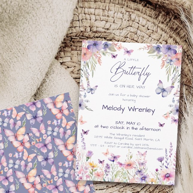 Convites Um Chá de Bebê da Borboletinha (Criador carregado)
