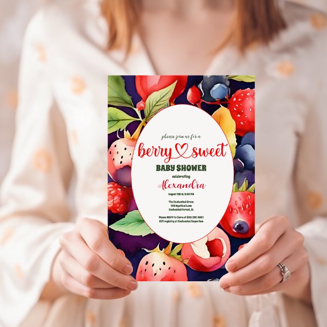 Convites Um Chá de fraldas Berry Sweet (Criador carregado)