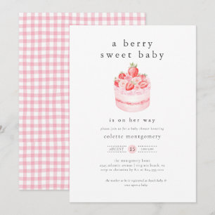Convites Um Chá de fraldas Berry Sweet Strawberry