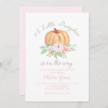 Um Chá de fraldas de Abóbora com tiras cor-de-rosa