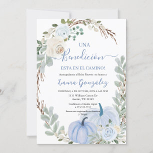 Convites Um Chá de fraldas de abóbora em espanhol