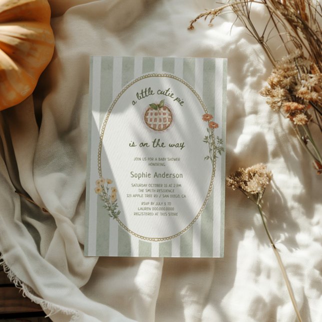 Convites Um Chá de fraldas De Algodão Verde Com Uma Pequena (Criador carregado)