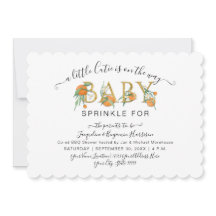 Um Chá de fraldas de Aquarela de Pequenas Laranjas