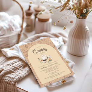 Convites Um Chá de fraldas De Bebê Ocidental Para Um Pequen