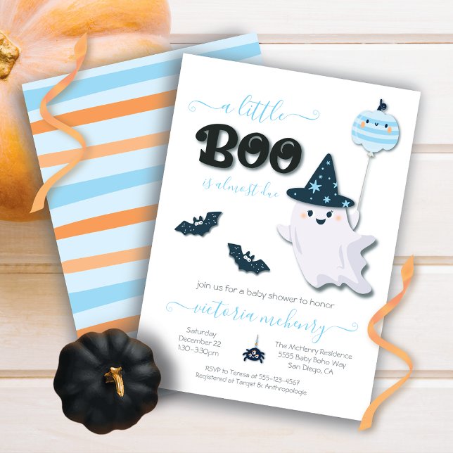 Convites Um Chá de fraldas de Boo Halloween (Criador carregado)
