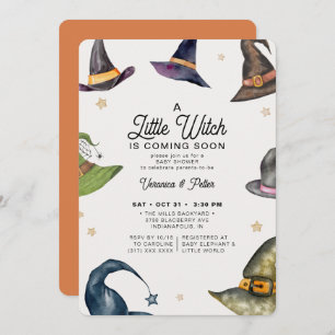 Convites Um Chá de fraldas de bruxaria laranja no Dia das B