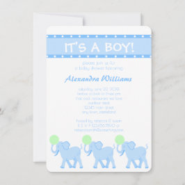 Convites Um Chá de fraldas De Circo Azul É Um Menino Adoráv