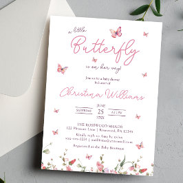 Convites Um Chá de fraldas de Garota de Borboleta