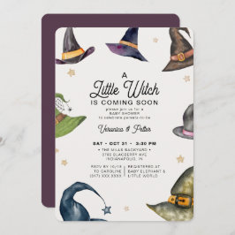 Convites Um Chá de fraldas de Halloween Roxo Para Uma Peque