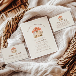 Convites Um Chá de fraldas De Queda De Cogumelo De Cara Div