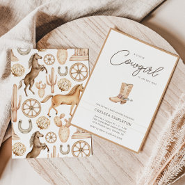 Convites Um Chá de fraldas do Rodeio Ocidental para Garota