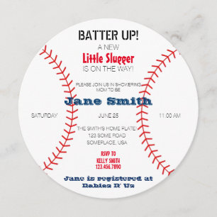 Convites Um chá de fraldas pequeno do slugger
