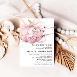 Convites Um Chá de fraldas Rosa Bonito De Abóbora