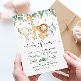 Convites Um Chá de fraldas Safari selvagem