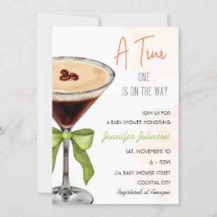 Convites Um Chá de fraldas Tini Expresso Martini