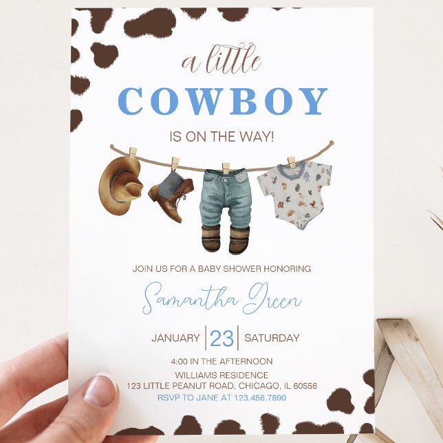 Convites Um Chuveirinho de Bebê Cowboy (Criador carregado)