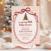 Um Chuveirinho de Natal Alegre com Laço de Gingham