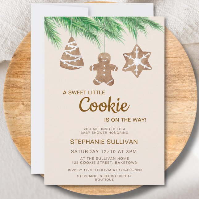 Convites Um Chuveiro de Bebê de Biscoito Doce de Natal (Criador carregado)