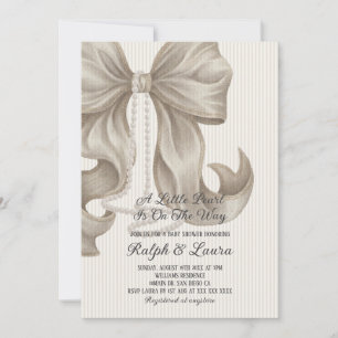 Convites Um Chuveiro de Bebê Menina Pérola