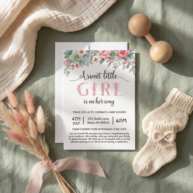 Convites Um Chuveiro de Bebê para uma Doce Menininha a Cami (Criador carregado)