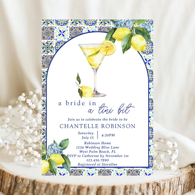 Convites Um Chuveiro de Noiva com Martini de Limão Italiano (Criador carregado)