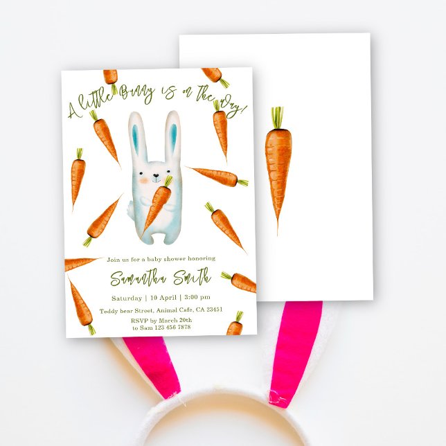 Convites Um coelhinho a caminho! Chá de Bebê (Criador carregado)