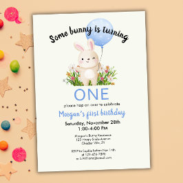 Convites Um Coelhinho É Um Simples primeiro aniversario De 