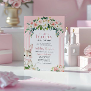 Convites Um coelhinho está no caminho, Chá de fraldas