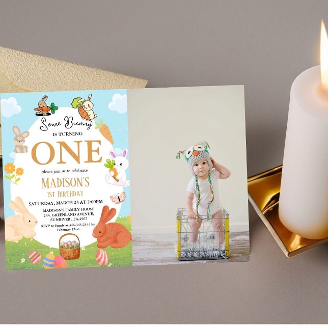 Convites Um Coelhinho Está Transformando Uma Festa De prime (Criador carregado)