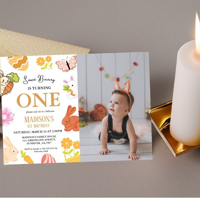 Convites Um Coelhinho Está Transformando Uma Festa De prime (Criador carregado)