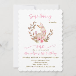 Convites Um Coelhinho Está Transformando Uma Menina Rosa