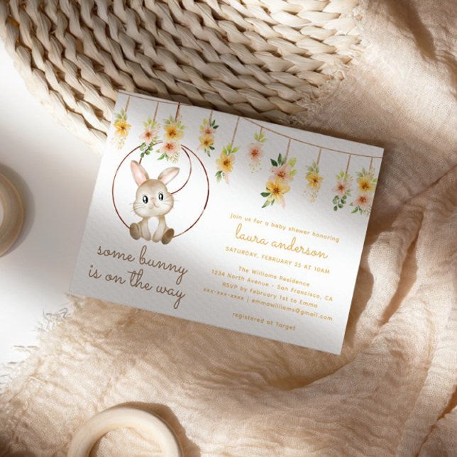 Convites Um coelho está no Chá de fraldas do Coelho Boho (Criador carregado)