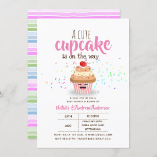 Convites Um Cupcake Bonito Está No Caminho Espelha Meninas