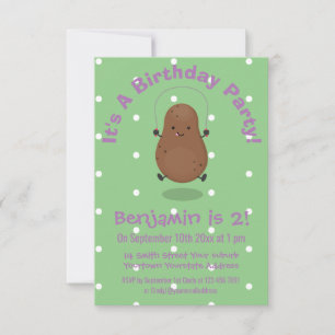 Convites Um desenho animado de corda de batata feliz