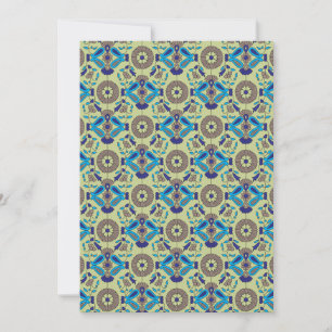 Convites Um design de têxteis simétrico, de cor azul e/ou